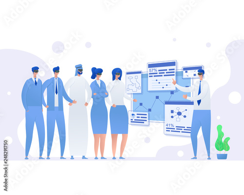Concept of business meeting. exchange ideas and experience.