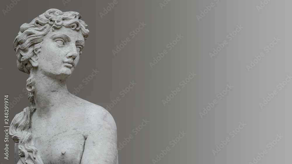 Statue of ancient sensual naked Renaissance Era woman in Potsdam, Germany, details, closeup Statue of ancient sensual naked Renaissance Era woman in Potsdam, Germany, details, closeup