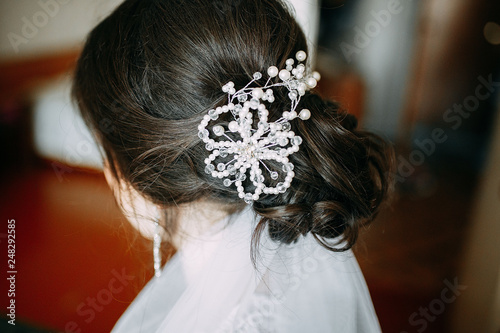 Fiancee's hair style and Hair ornament
