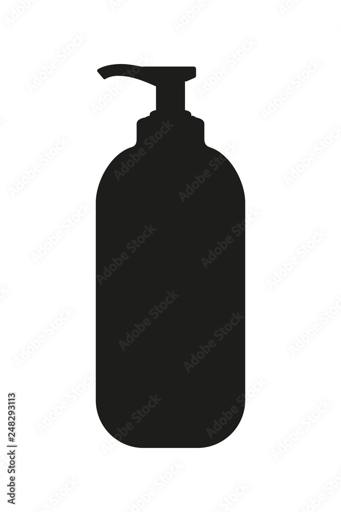 Black and white liquid soap silhouette