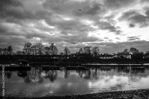 Sunset at the River Thames in Chiswick, London