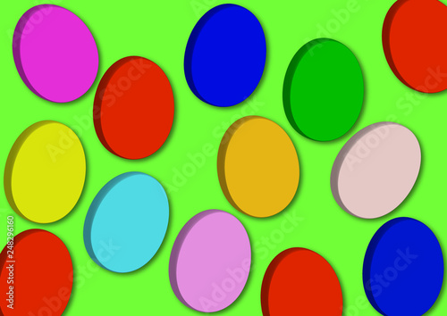 Colorful easter eggs background composition