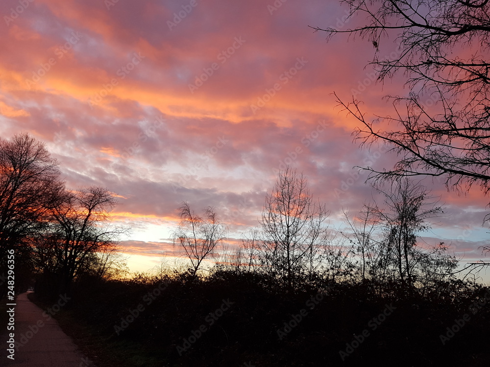 Naklejka premium Abendhimmel im Winter