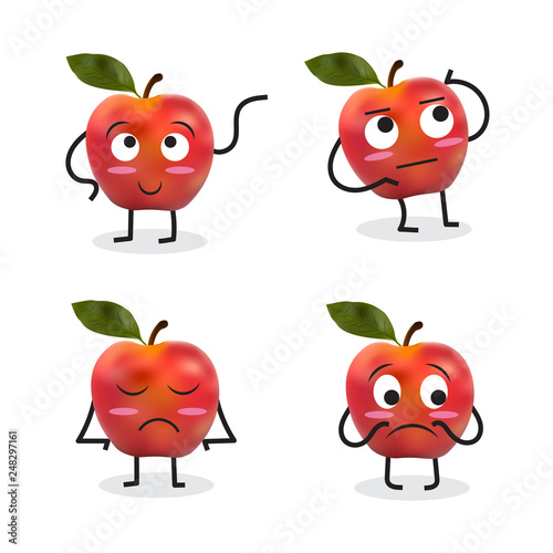 Apple Cartoon Character. Ve...