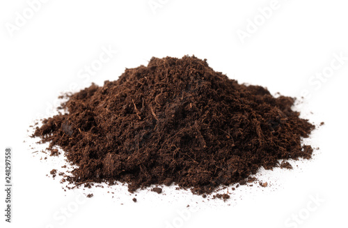 Pile of peat soil photo