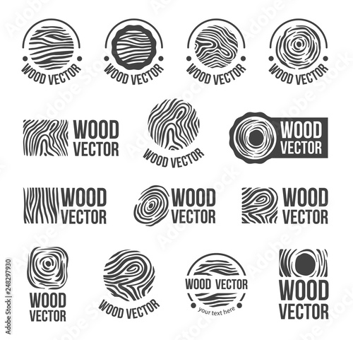 Wood and timber texture symbol logo illustration