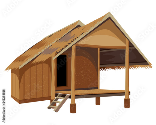 straw hut vector design