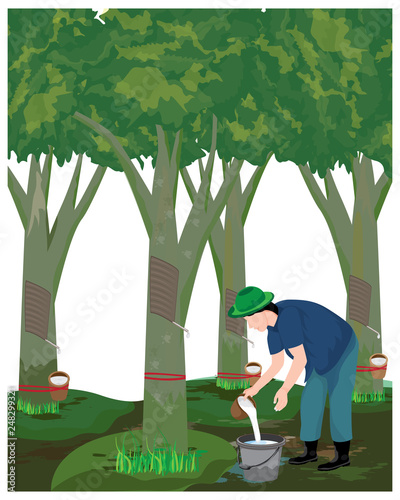 agriculturist harvest rubber water vector design