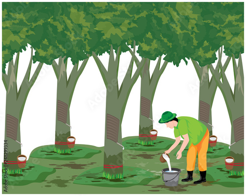 agriculturist harvest rubber water vector design