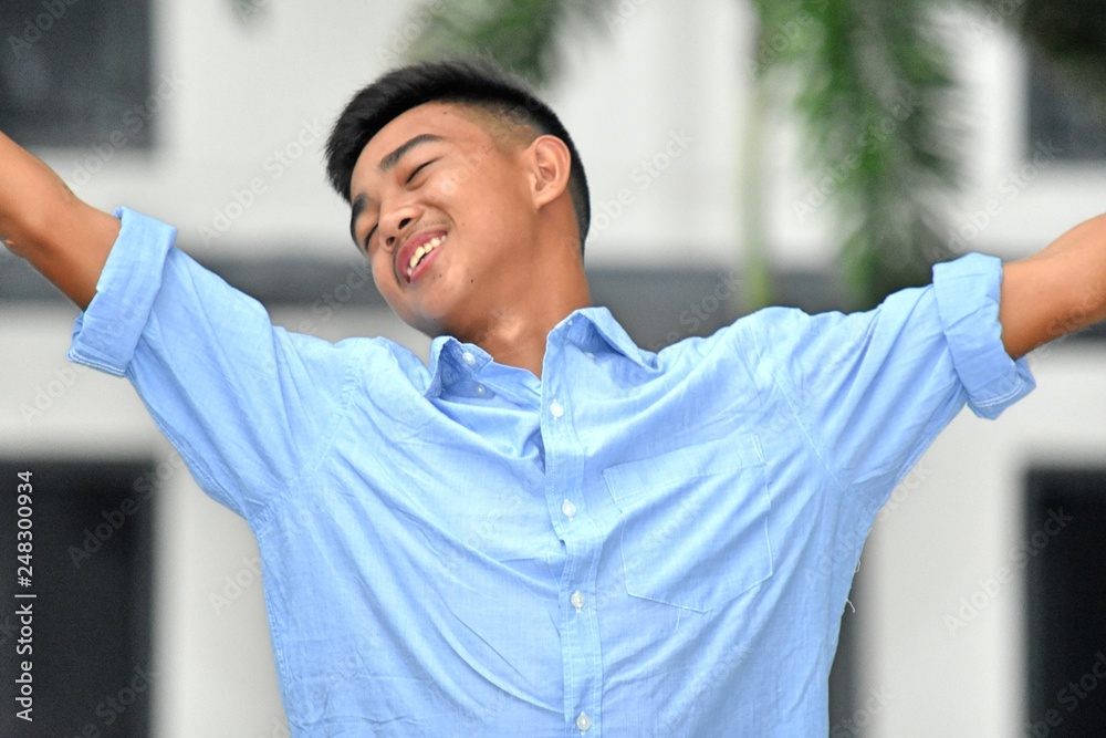 Fototapeta premium Young Asian Boy And Freedom