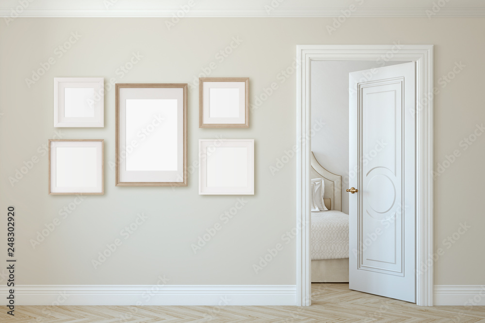 Interior and frame mockup.3d rendering. Interior and frame mockup.3d rendering.