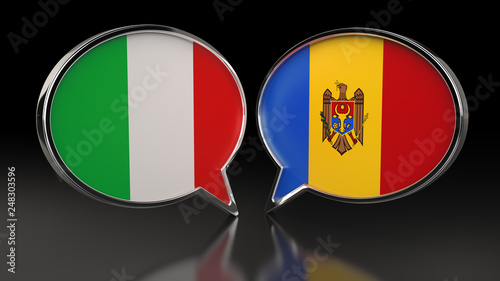 Italy and Moldova flags with Speech Bubbles. 3D illustration Free Download Italy and Moldova flags with Speech Bubbles. 3D illustration - GFXLoad
