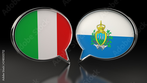 Italy and San Marino flags with Speech Bubbles. 3D illustration Free Download Italy and San Marino flags with Speech Bubbles. 3D illustration - GFXLoad