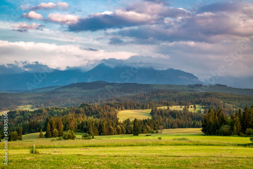 Belianske Tatra mountains in summer at sunset, Poland