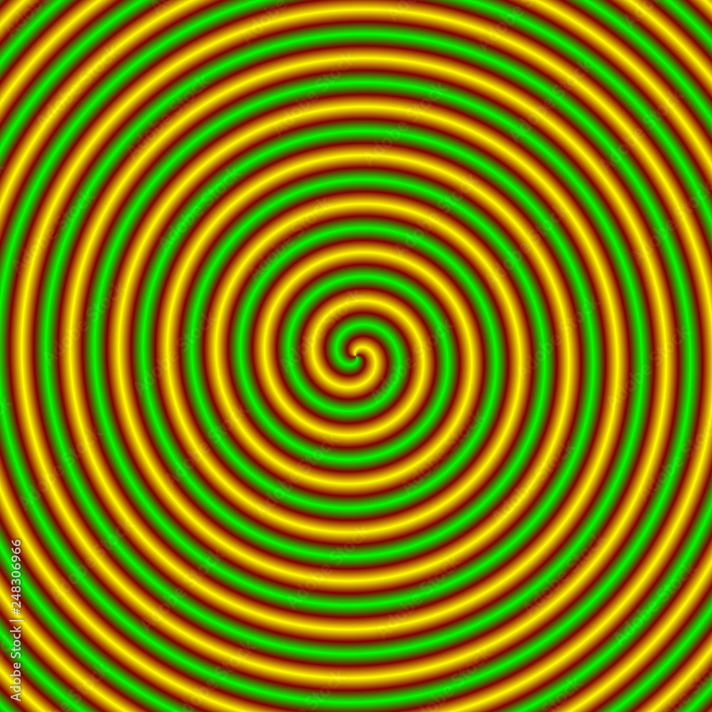 Coiled Tube in Gold and Green / An abstract fractal image with a coiled tube design in gold, red, yellow, orange and green. Coiled Tube in Gold and Green / An abstract fractal image with a coiled tube design in gold, red, yellow, orange and green.