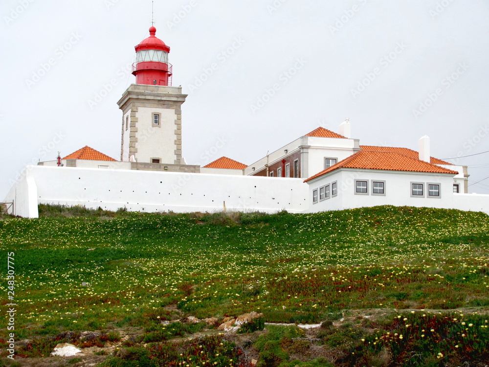 Lighthouse of Cabo da Roca (Cape Roca) in Sintra. The most western point of Europe.