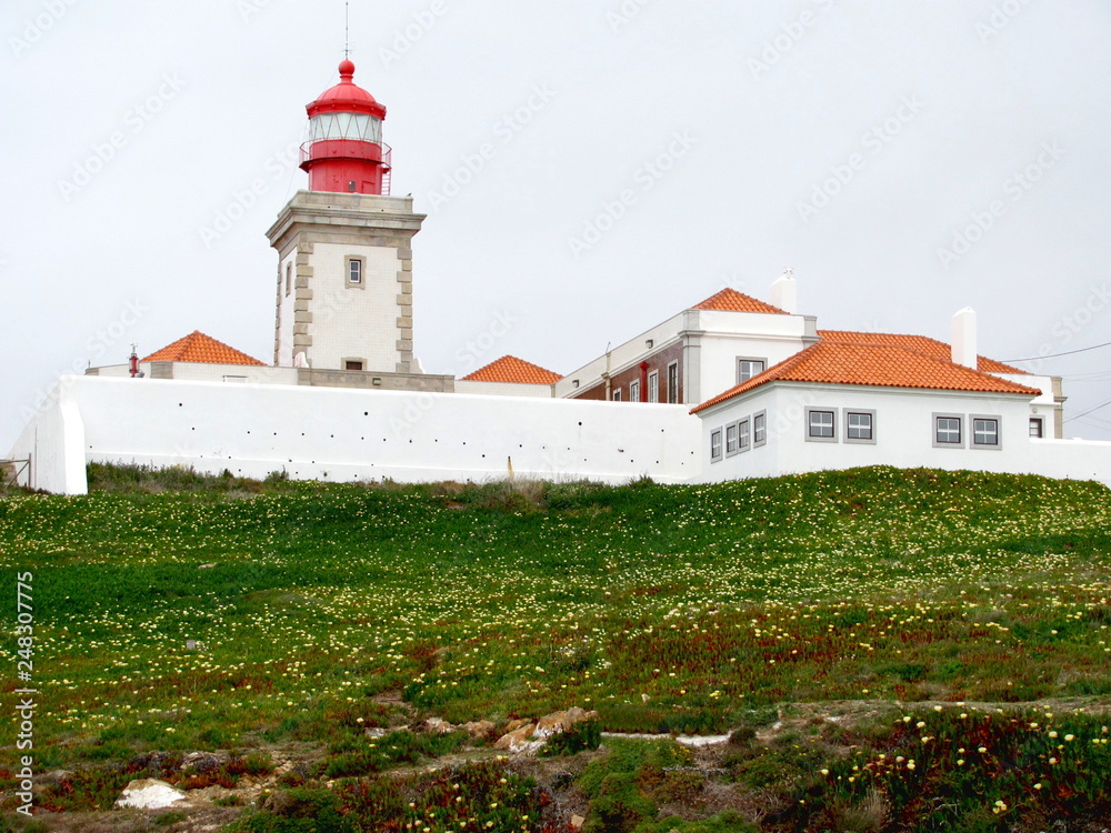 Lighthouse of Cabo da Roca (Cape Roca) in Sintra. The most western point of Europe. Lighthouse of Cabo da Roca (Cape Roca) in Sintra. The most western point of Europe.