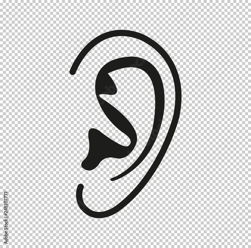 Ear  - black vector icon