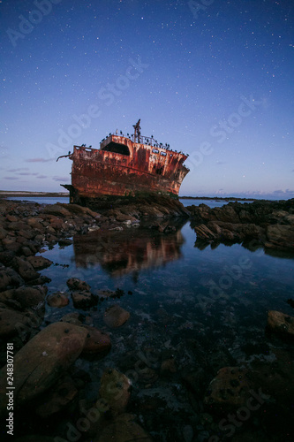 Wide angle image of the Meisho Maru ship wreck near Agulhas on the overberg in south africa