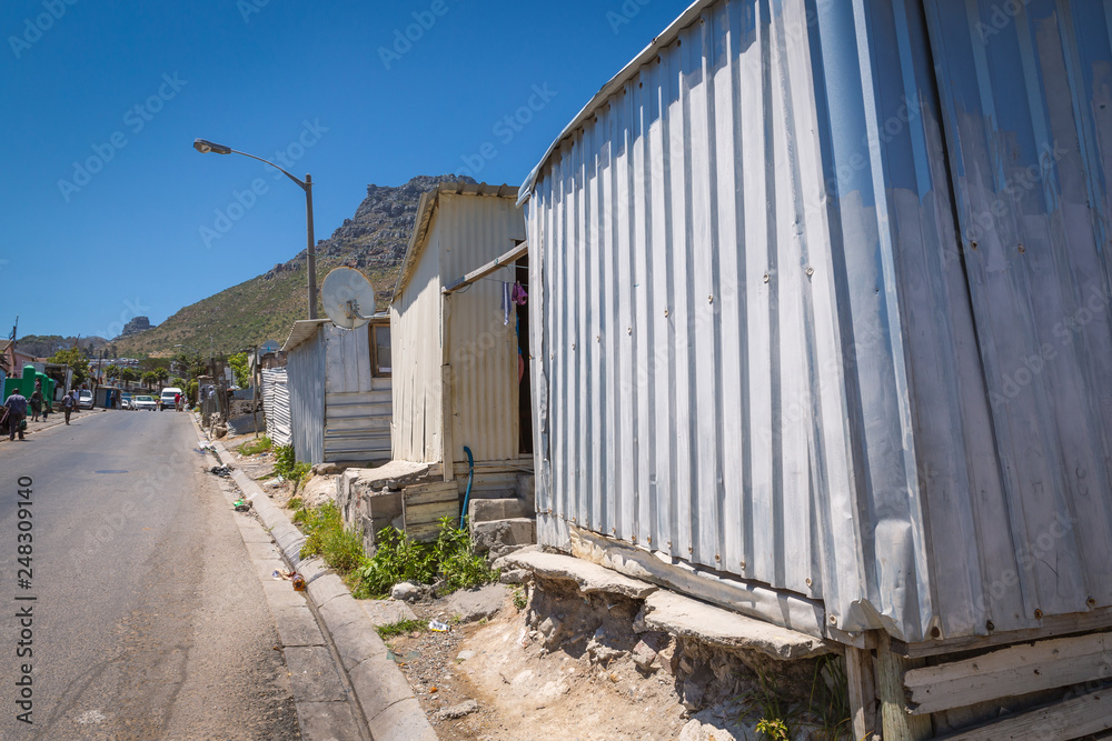 Streets of Imizamo Yethu township in Hout Bay, Cape Town