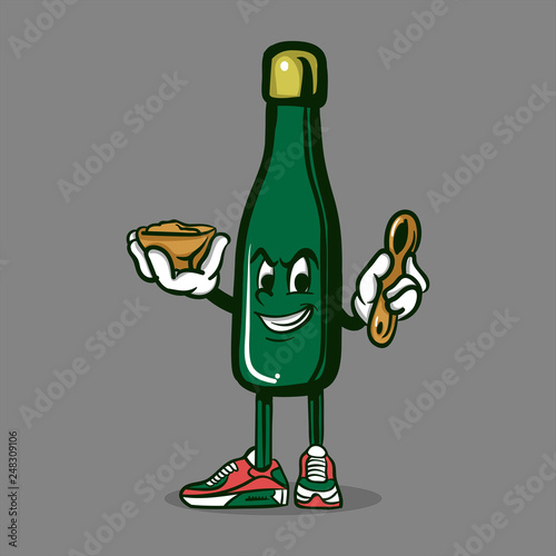 beer bottle mascot isolated