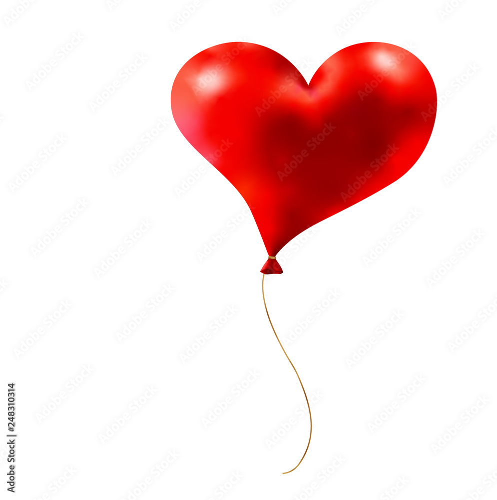 one big wonderful red heart balloon with band