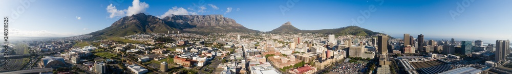 Panoramic aerial view over the city of Cape Town in South Africa