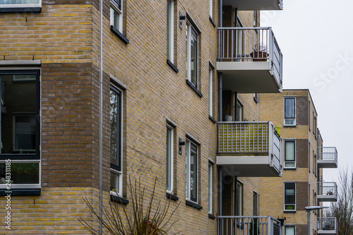 apartments building in the city of hilversum, Homes with balcony's, Modern dutch architecture photo