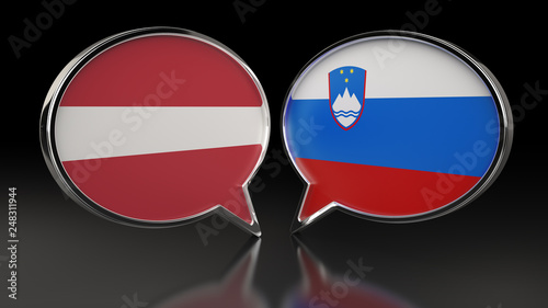 Latvia and Slovenia flags with Speech Bubbles. 3D illustration Free Download Latvia and Slovenia flags with Speech Bubbles. 3D illustration - GFXLoad