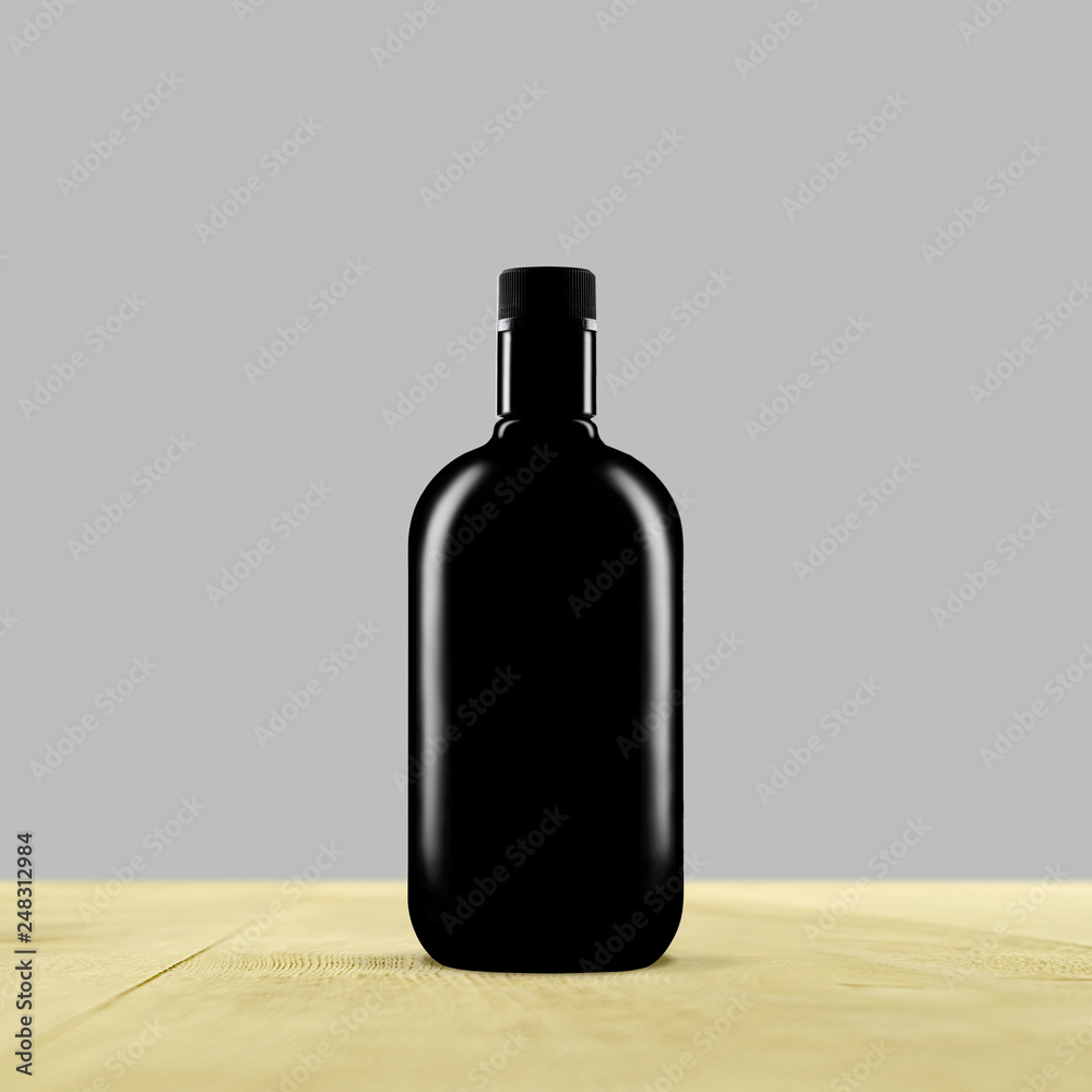 black bottle with grey background black bottle with grey background
