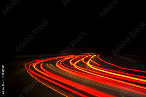Interesting and abstract lights in orange and red that can be used as background or texture