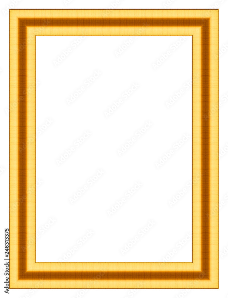 Obraz premium Gold frame isolated on white background with clipping path