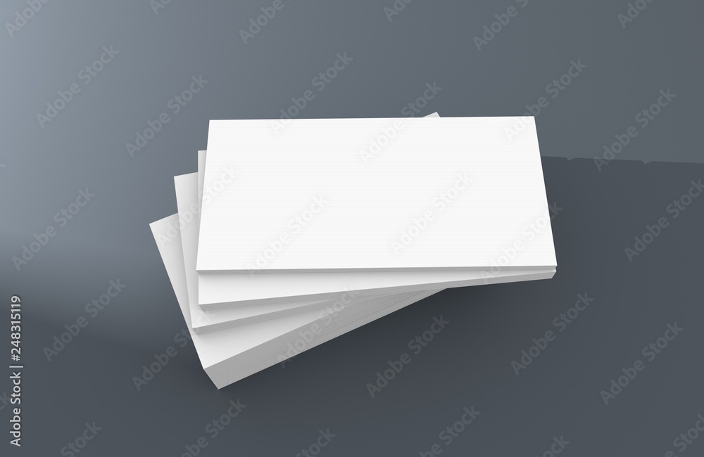 3d illustration of white blank business name card, gift ticket, pass, present close up on simple background. Copy space corporate identity package Template for ID. Mock up concept 3d illustration of white blank business name card, gift ticket, pass, present close up on simple background. Copy space corporate identity package Template for ID. Mock up concept
