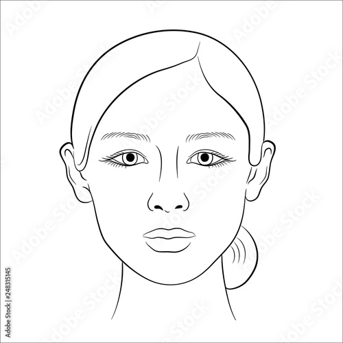 Young asian woman face