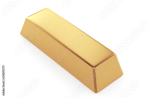 Gold bar isolated on white background