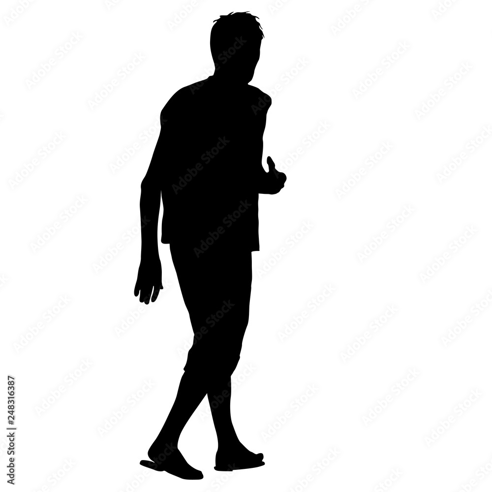 Fototapeta premium Silhouette of People Standing on White Background