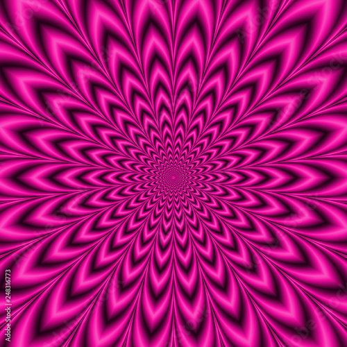 Crinkle Cut Pulse in Pink / A digital abstract fractal image with an optically challenging  design in pink, photo