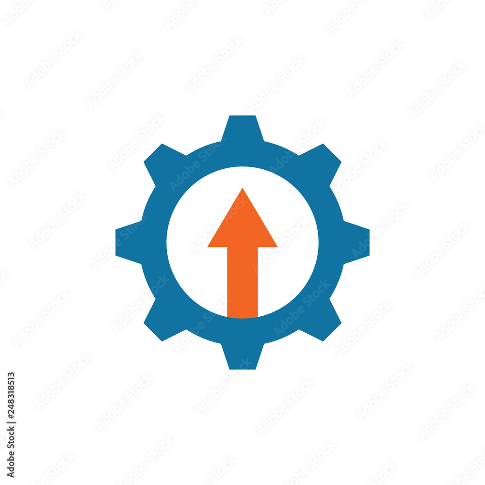 Industrial logo design with gear icon Industrial logo design with gear icon
