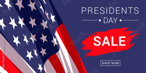 Vector Presidents Day Sale banner design template.