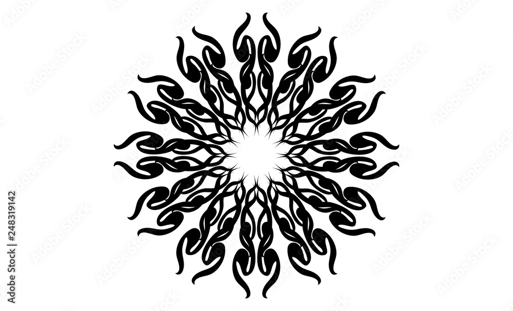 abstract snowflake on black background abstract snowflake on black background