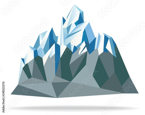 Mountain paper polygon style illustration