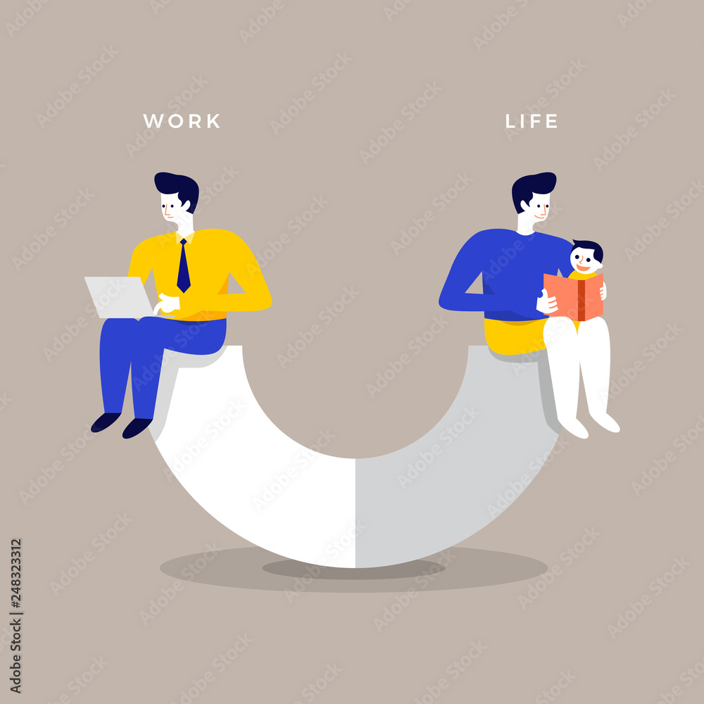 Illustration Work Life Balance Stock Vector | Adobe Stock