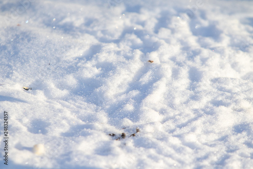 snow footprints as a background