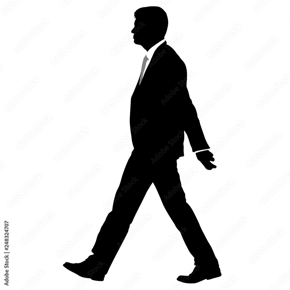 Silhouette businessman man in suit with tie on a white background Silhouette businessman man in suit with tie on a white background