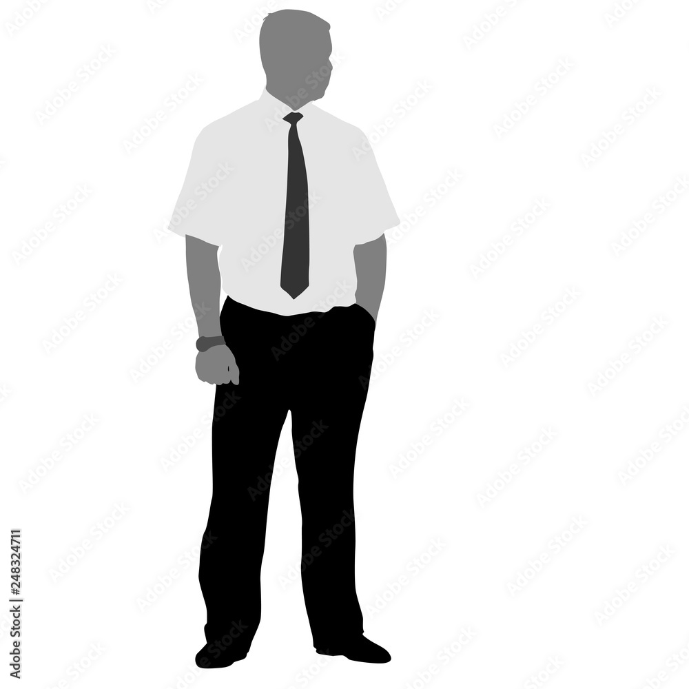 Silhouette businessman man in suit with tie on a white background Silhouette businessman man in suit with tie on a white background