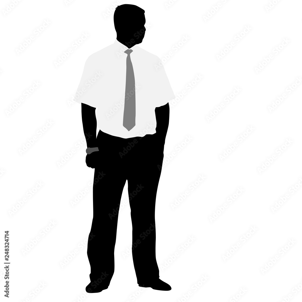 Silhouette businessman man in suit with tie on a white background Silhouette businessman man in suit with tie on a white background