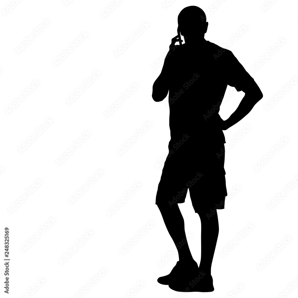 Silhouette of People Standing on White Background Silhouette of People Standing on White Background