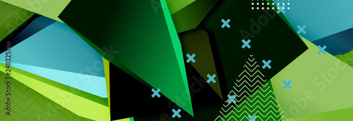 3d triangular shapes geometric background. Origami style pattern with triange shapes for decorative design. Poster design. Line design. Modern presentation template