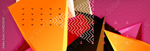3d triangular shapes geometric background. Origami style pattern with triange shapes for decorative design. Poster design. Line design. Modern presentation template