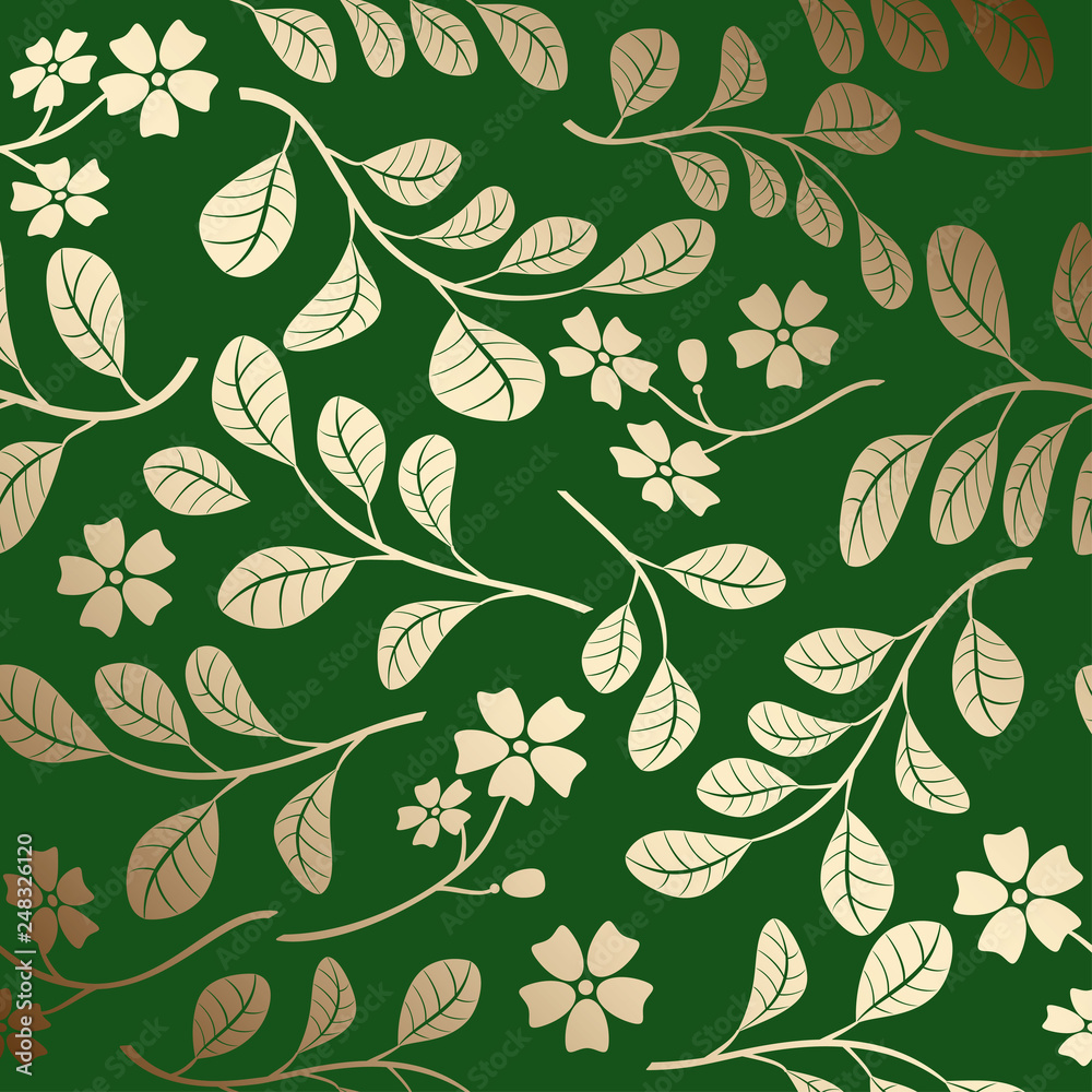 gradient pattern with gold branches - green vector decorative background gradient pattern with gold branches - green vector decorative background